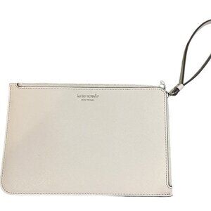NWOT KATE SPADE Cameron Large LZIP Leather Wristlet Soft Taupe